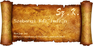 Szebenyi Kálmán névjegykártya