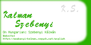 kalman szebenyi business card